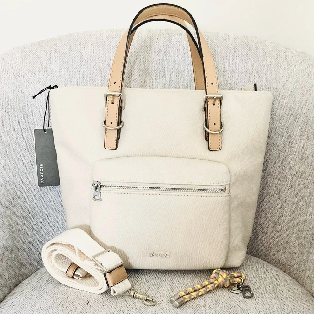 Parfois Top Handle Crossbody Neutrals Beige Tan Off white Tote Bag